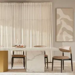 Thames Polished White Sintered Stone Dining Table