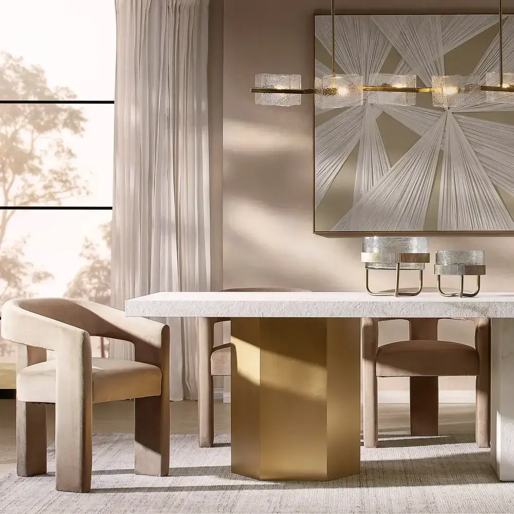 Sabrina II Beige Velvet Dining Chair