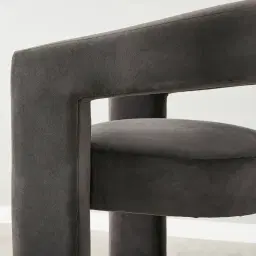 Sabrina II Charcoal Velvet Dining Chair
