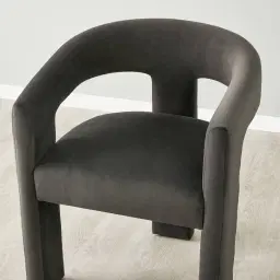 Sabrina II Charcoal Velvet Dining Chair