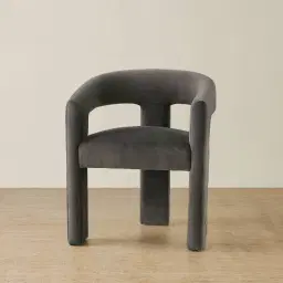 Sabrina II Charcoal Velvet Dining Chair
