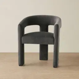 Sabrina II Charcoal Velvet Dining Chair