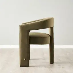 Sabrina II Olive Green Velvet Dining Chair