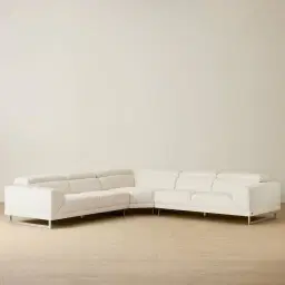 Valiant II Chiffon White Fabric Corner Lounge