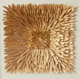 Feather Shadow Box with Golden Frame