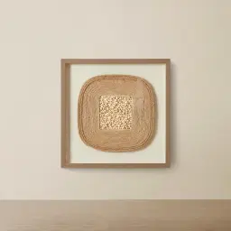 Surrounded Hemp Rope Shadow Box with Light Brown Frame