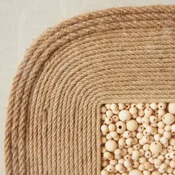 Surrounded Hemp Rope Shadow Box with Light Brown Frame