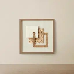 Serendipity Hemp Rope Shadow Box with Light Brown Frame