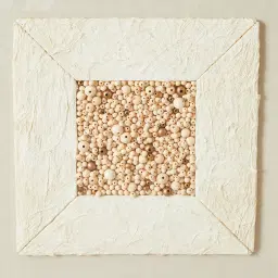 Closure Paper Pulp Shadow Box with Light Brown Frame