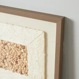 Closure Paper Pulp Shadow Box with Light Brown Frame