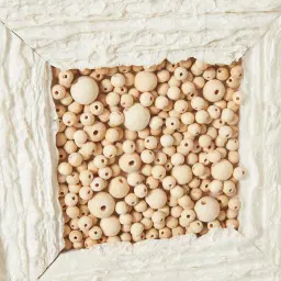 Paper Pulp And Wooden Bead Shadow Box with Golden Frame