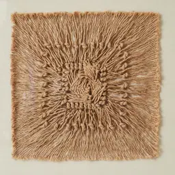 Quadrate Hemp Rope Shadow Box with Light Brown Frame