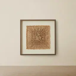 Quadrate Hemp Rope Shadow Box with Light Brown Frame