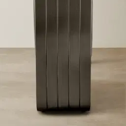 Marbella Cold Calacatta White Sintered Stone Console Table - Black Nickel Frame