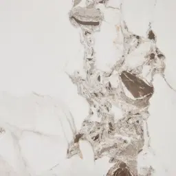 Marbella Cold Calacatta White Sintered Stone Console Table - Black Nickel Frame