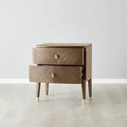 Beckham Medium Brown Wooden Bedside Table
