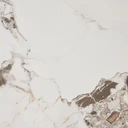 Marbella II Cold Calacatta White Sintered Stone Console Table - Brushed Gold Frame