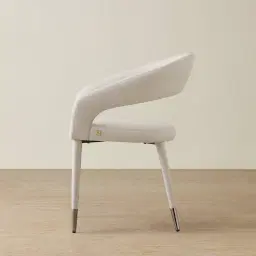 Moulin Glacier Grey Vegan Leather Dining Chair - Black Nickel Legs