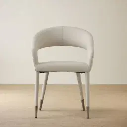 Moulin Glacier Grey Vegan Leather Dining Chair - Black Nickel Legs