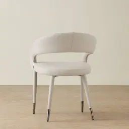 Moulin Glacier Grey Vegan Leather Dining Chair - Black Nickel Legs