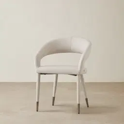 Moulin Glacier Grey Vegan Leather Dining Chair - Black Nickel Legs