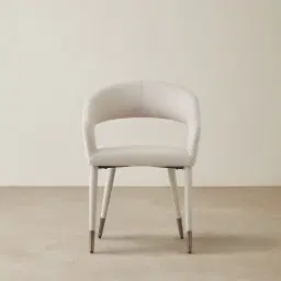 Moulin Glacier Grey Vegan Leather Dining Chair - Black Nickel Legs