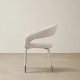 Moulin Glacier Grey Vegan Leather Dining Chair - Black Nickel Legs