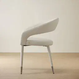 Moulin Glacier Grey Vegan Leather Dining Chair - Black Nickel Legs