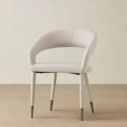 Moulin Glacier Grey Vegan Leather Dining Chair - Black Nickel Legs