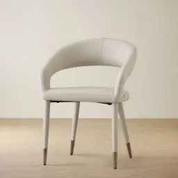 Moulin Glacier Grey Vegan Leather Dining Chair - Black Nickel Legs