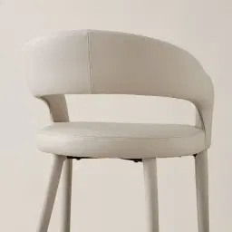 Moulin Glacier Grey Vegan Leather 66cm Counter Stool - Black Nickel Legs