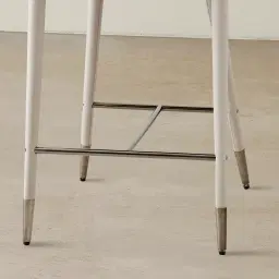 Moulin Glacier Grey Vegan Leather 66cm Counter Stool - Black Nickel Legs