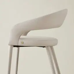 Moulin Glacier Grey Vegan Leather 66cm Counter Stool - Black Nickel Legs