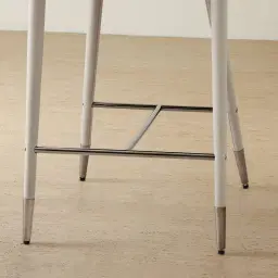 Moulin Glacier Grey Vegan Leather 66cm Counter Stool - Black Nickel Legs