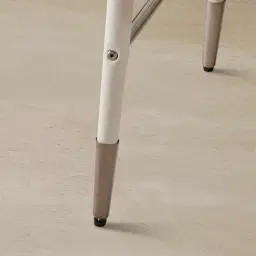 Moulin Glacier Grey Vegan Leather 66cm Counter Stool - Black Nickel Legs