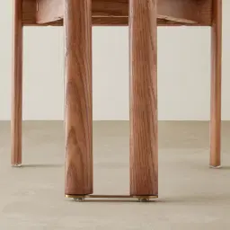 Portobello Chantilly White Fabric Dining Chair - Toffee Brown Ash Legs
