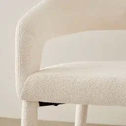 Moulin Chantilly White Fabric 66cm Counter Stool - Brushed Gold Legs