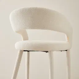 Moulin Chantilly White Fabric 66cm Counter Stool - Brushed Gold Legs