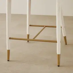 Moulin Chantilly White Fabric 66cm Counter Stool - Brushed Gold Legs