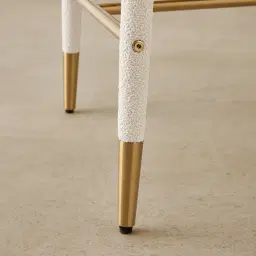 Moulin Chantilly White Fabric 66cm Counter Stool - Brushed Gold Legs