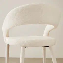 Moulin Chantilly White Fabric Dining Chair - Brushed Gold Legs