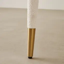 Moulin Chantilly White Fabric Dining Chair - Brushed Gold Legs