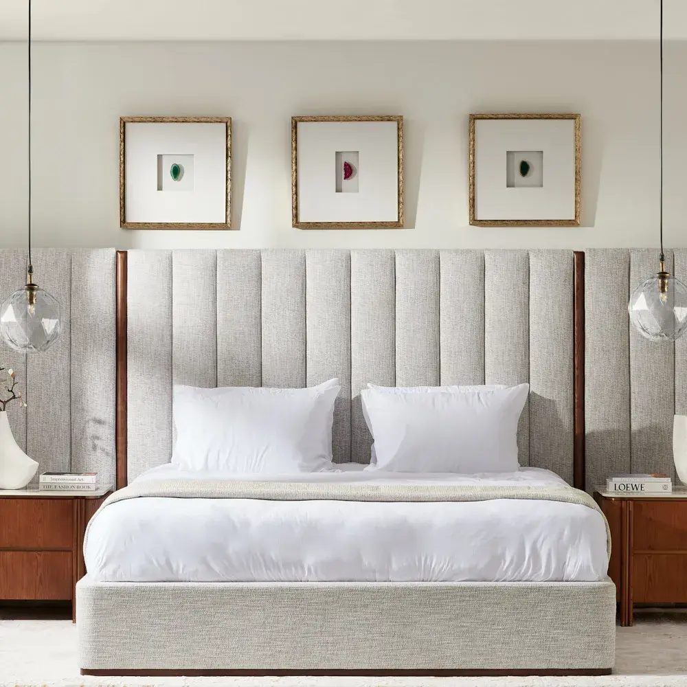 Summerton Murmur White Fabric King Bed