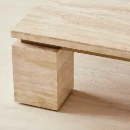 Monolith Natural Cream Travertine Coffee Table