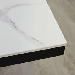 Archie Black Rectangular Dining Table with White Sintered Stone Top - 268x118cm