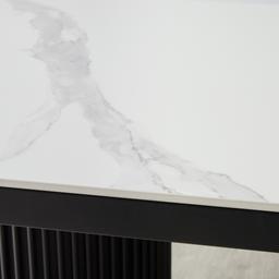 Archie Black Rectangular Dining Table with White Sintered Stone Top - 268x118cm