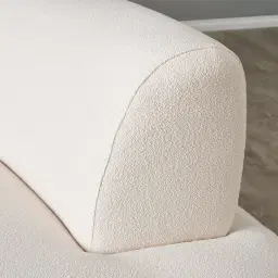 Celestine II Chantilly White Fabric Curved Corner Sofa