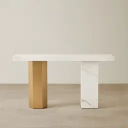 Thames Calacatta Oro - White Sintered Stone Console Table