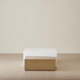 Thames Calacatta Oro - White Sintered Stone Rectangular Coffee Table