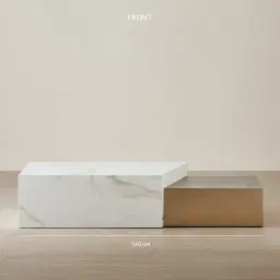 Thames Calacatta Oro - White Sintered Stone Rectangular Coffee Table